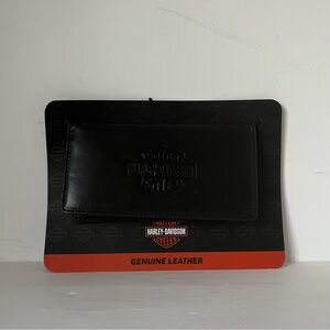 🚫SOLD🚫 Harley Davidson B&S Trucker Black Genuine Leather Bifold Mens Wallet